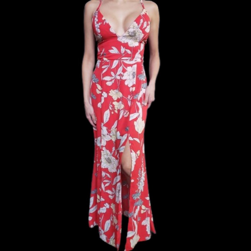 NWOT Forever 21 Floral Dress with Open Back and Slit